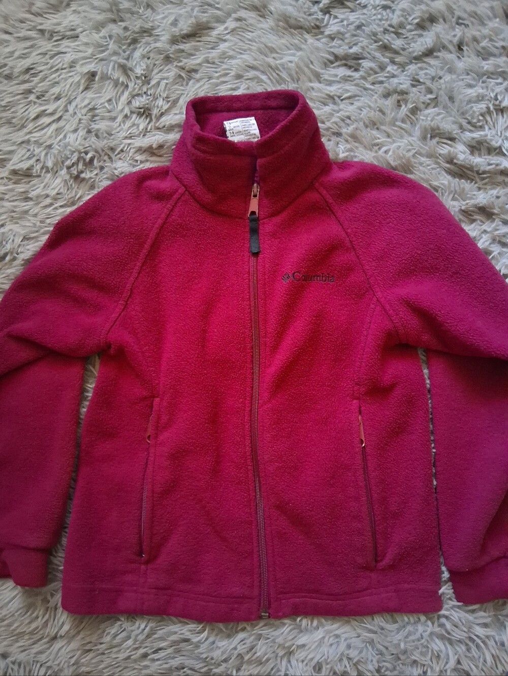 Columbia Girls' Raspberry Pink Full-Zip Fleece Jacket
